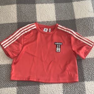 Womens XS coral adidas cropped top soft and stretchy